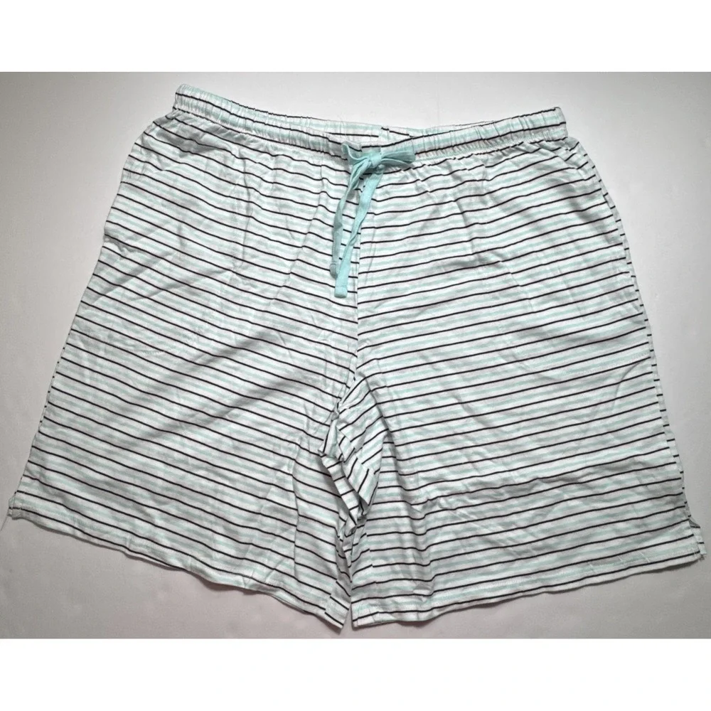 Carole Hochman Womens‎ Blue White Striped Cotton Pajama Shorts Medium ZCH97720